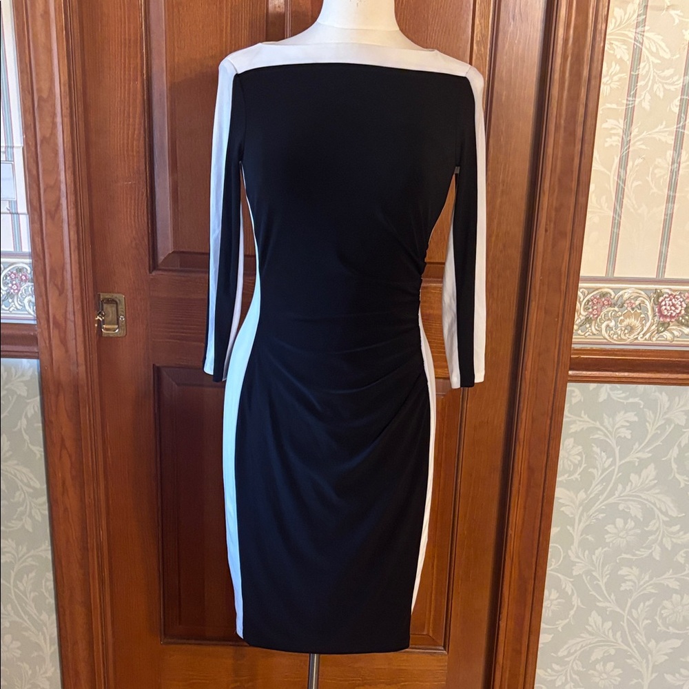 Lauren Ralph Lauren Black and White Long Sleeve Dress. Women’s size 6. Like New!
